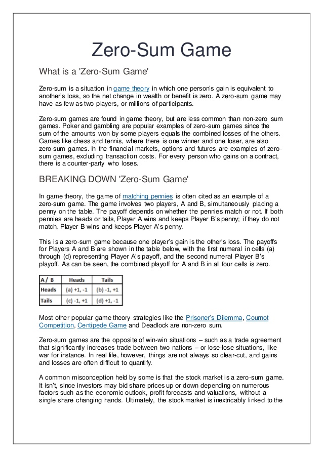 zero sum game economics 1 638